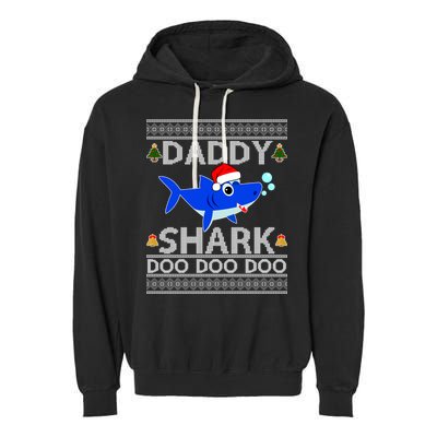 Daddy Shark Doo Doo Cute Ugly Christmas Garment-Dyed Fleece Hoodie