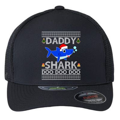 Daddy Shark Doo Doo Cute Ugly Christmas Flexfit Unipanel Trucker Cap