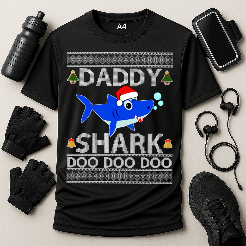 Daddy Shark Doo Doo Cute Ugly Christmas Performance Shirt