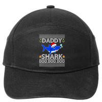 Daddy Shark Doo Doo Cute Ugly Christmas 7-Panel Snapback Hat