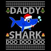 Daddy Shark Doo Doo Cute Ugly Christmas 7-Panel Snapback Hat