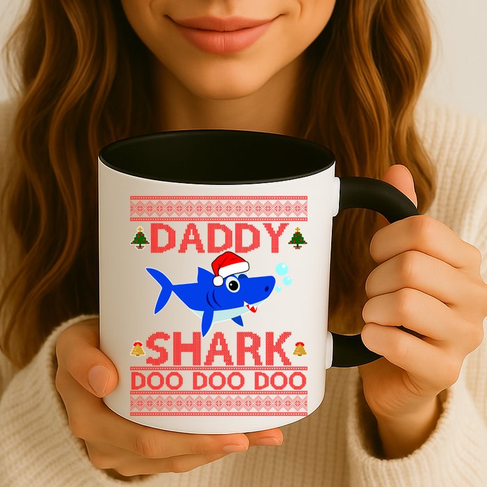 Daddy Shark Doo Doo Cute Ugly Christmas Mug