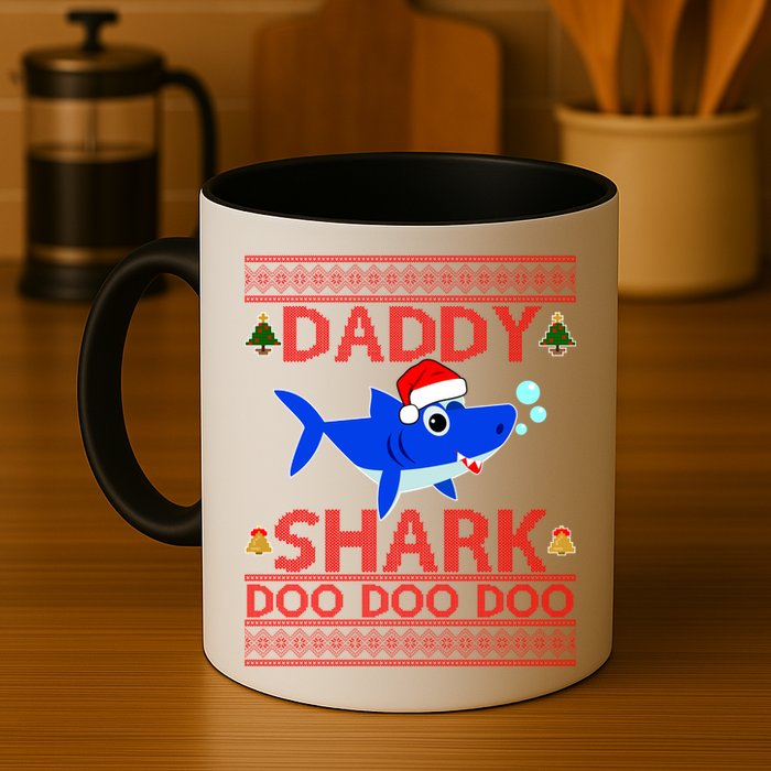 Daddy Shark Doo Doo Cute Ugly Christmas Mug