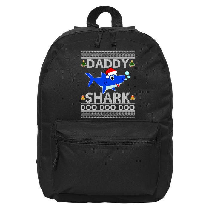 Daddy Shark Doo Doo Cute Ugly Christmas 16 in Basic Backpack