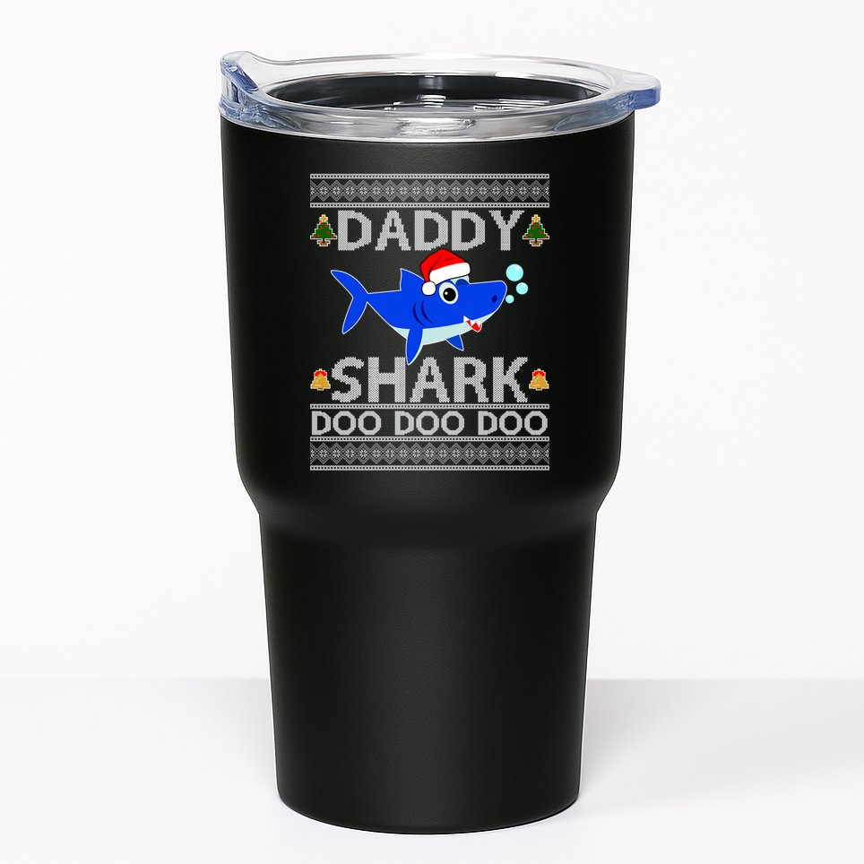 Daddy Shark Doo Doo Cute Ugly Christmas Tumbler