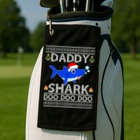 Daddy Shark Doo Doo Cute Ugly Christmas Golf Towel