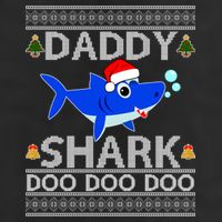 Daddy Shark Doo Doo Cute Ugly Christmas Golf Towel