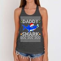 Daddy Shark Doo Doo Cute Ugly Christmas Women's Knotted Racerback Tank