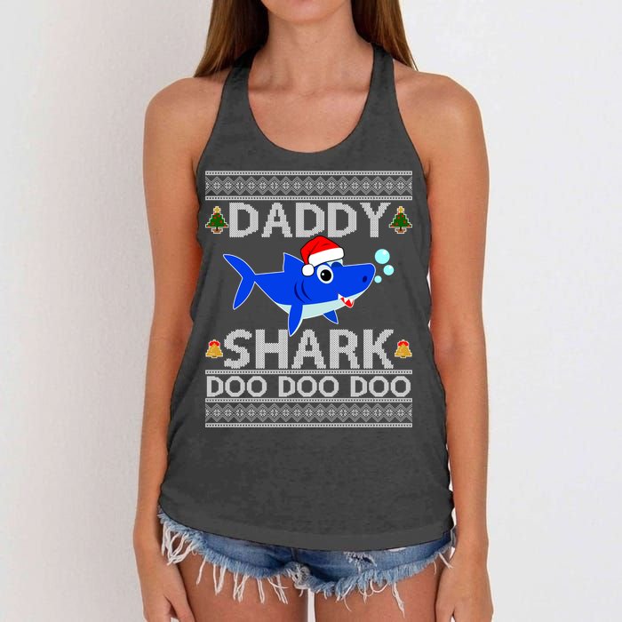 Daddy Shark Doo Doo Cute Ugly Christmas Women's Knotted Racerback Tank