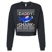 Daddy Shark Doo Doo Cute Ugly Christmas Cropped Pullover Crew
