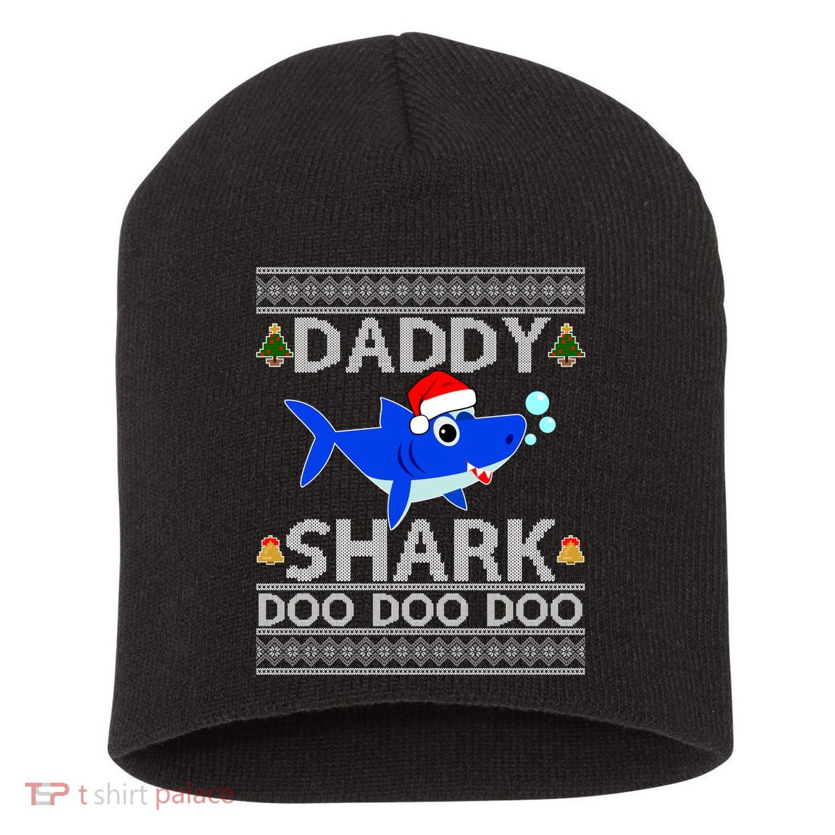 Daddy Shark Doo Doo Cute Ugly Christmas Short Acrylic Beanie