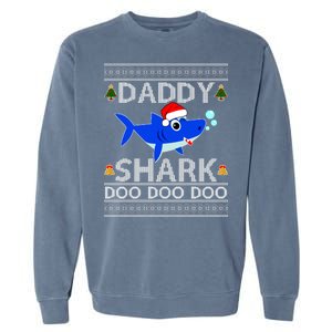 Daddy Shark Doo Doo Cute Ugly Christmas Garment-Dyed Sweatshirt