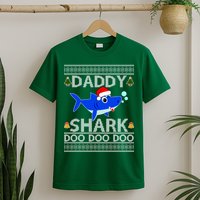 Daddy Shark Doo Doo Cute Ugly Christmas T-Shirt