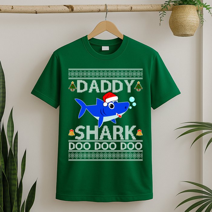 Daddy Shark Doo Doo Cute Ugly Christmas T-Shirt