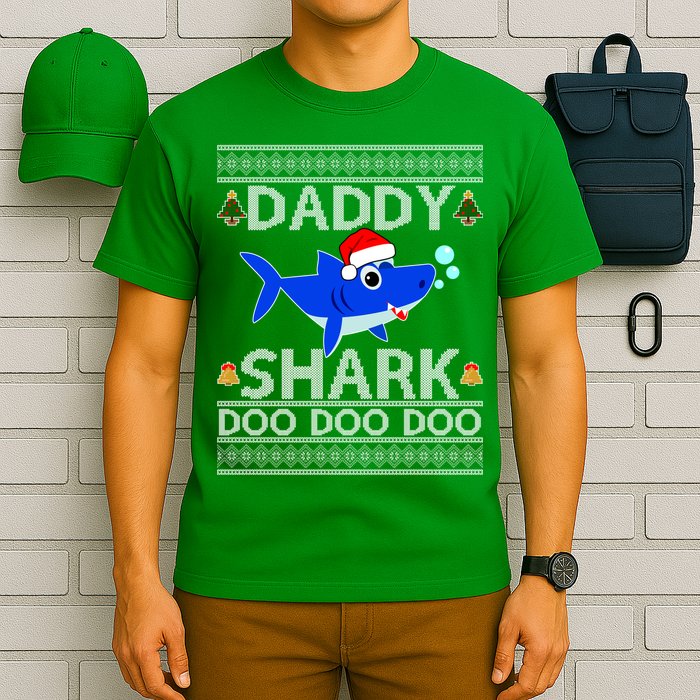 Daddy Shark Doo Doo Cute Ugly Christmas T-Shirt