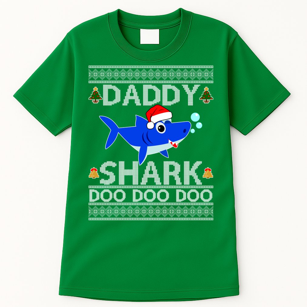 Daddy Shark Doo Doo Cute Ugly Christmas Tall T-Shirt