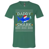 Daddy Shark Doo Doo Cute Ugly Christmas V-Neck T-Shirt