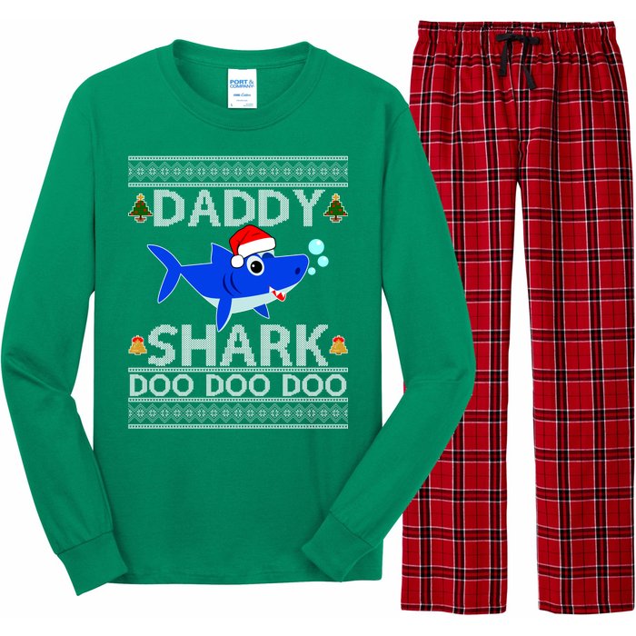 Daddy Shark Doo Doo Cute Ugly Christmas Long Sleeve Pajama Set