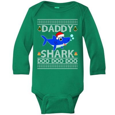 Daddy Shark Doo Doo Cute Ugly Christmas Baby Long Sleeve Bodysuit