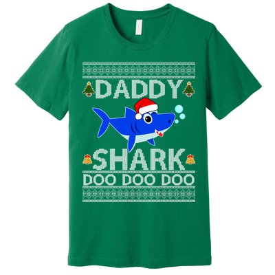 Daddy Shark Doo Doo Cute Ugly Christmas Premium T-Shirt