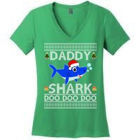 Daddy Shark Doo Doo Cute Ugly Christmas Women's V-Neck T-Shirt