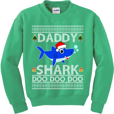 Daddy Shark Doo Doo Cute Ugly Christmas Kids Sweatshirt