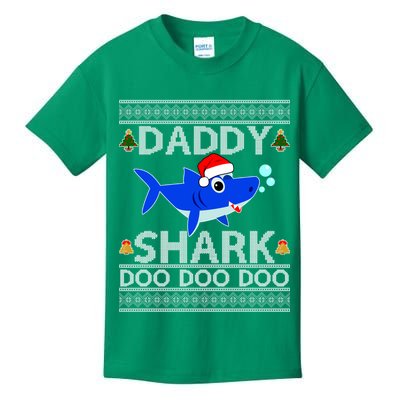 Daddy Shark Doo Doo Cute Ugly Christmas Kids T-Shirt