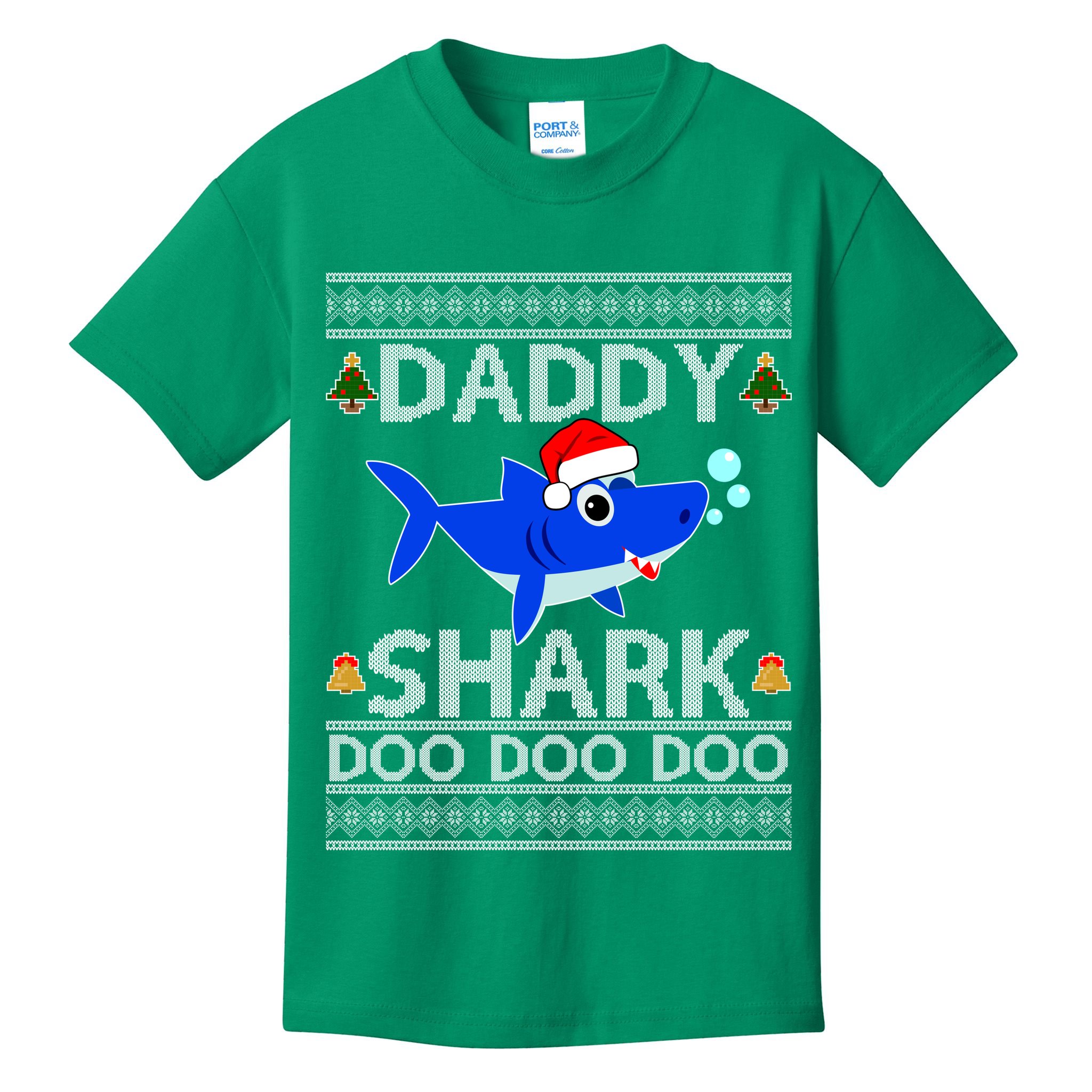 Daddy Shark Doo Doo Cute Ugly Christmas Kids T-Shirt