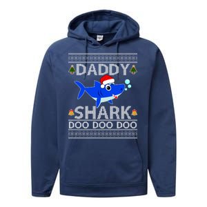 Daddy Shark Doo Doo Cute Ugly Christmas Performance Fleece Hoodie