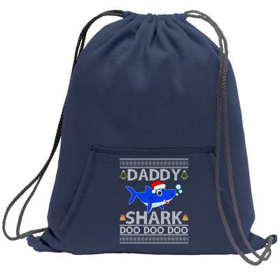 Daddy Shark Doo Doo Cute Ugly Christmas Sweatshirt Cinch Pack Bag