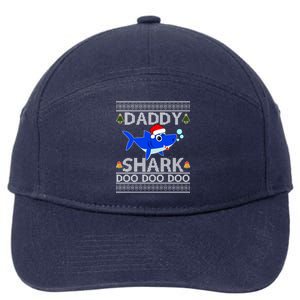 Daddy Shark Doo Doo Cute Ugly Christmas 7-Panel Snapback Hat