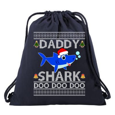 Daddy Shark Doo Doo Cute Ugly Christmas Drawstring Bag