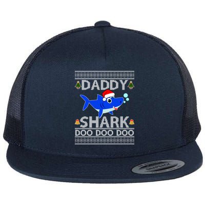 Daddy Shark Doo Doo Cute Ugly Christmas Flat Bill Trucker Hat