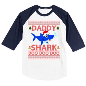 Daddy Shark Doo Doo Cute Ugly Christmas Baseball Sleeve Shirt