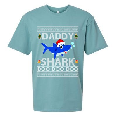 Daddy Shark Doo Doo Cute Ugly Christmas Sueded Cloud Jersey T-Shirt
