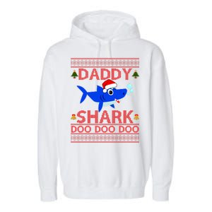 Daddy Shark Doo Doo Cute Ugly Christmas Garment-Dyed Fleece Hoodie