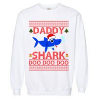 Daddy Shark Doo Doo Cute Ugly Christmas Garment-Dyed Sweatshirt