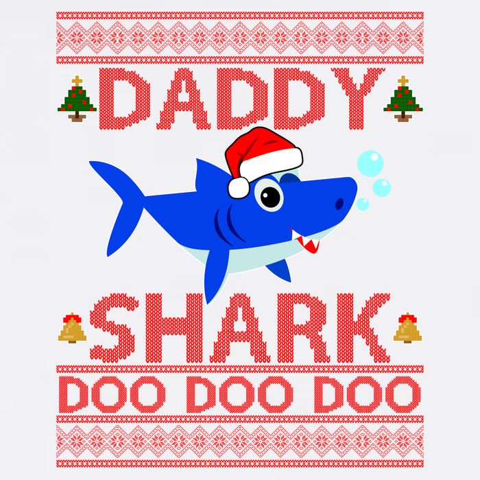 Daddy Shark Doo Doo Cute Ugly Christmas Garment-Dyed Sweatshirt