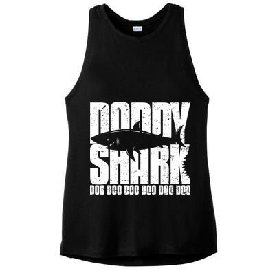 Daddy Shark Doo Doo Doo Ladies PosiCharge Tri-Blend Wicking Tank
