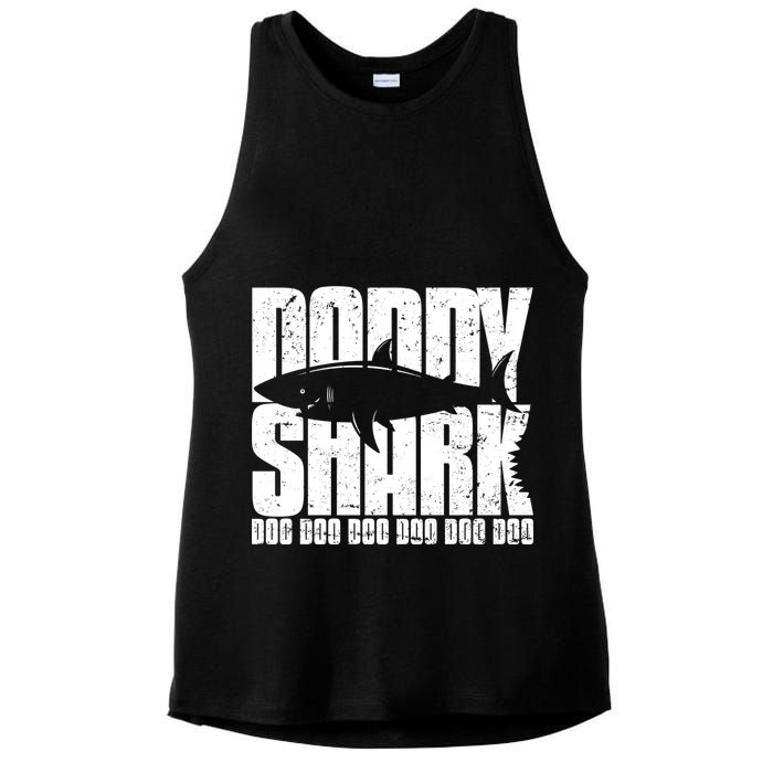 Daddy Shark Doo Doo Doo Ladies PosiCharge Tri-Blend Wicking Tank