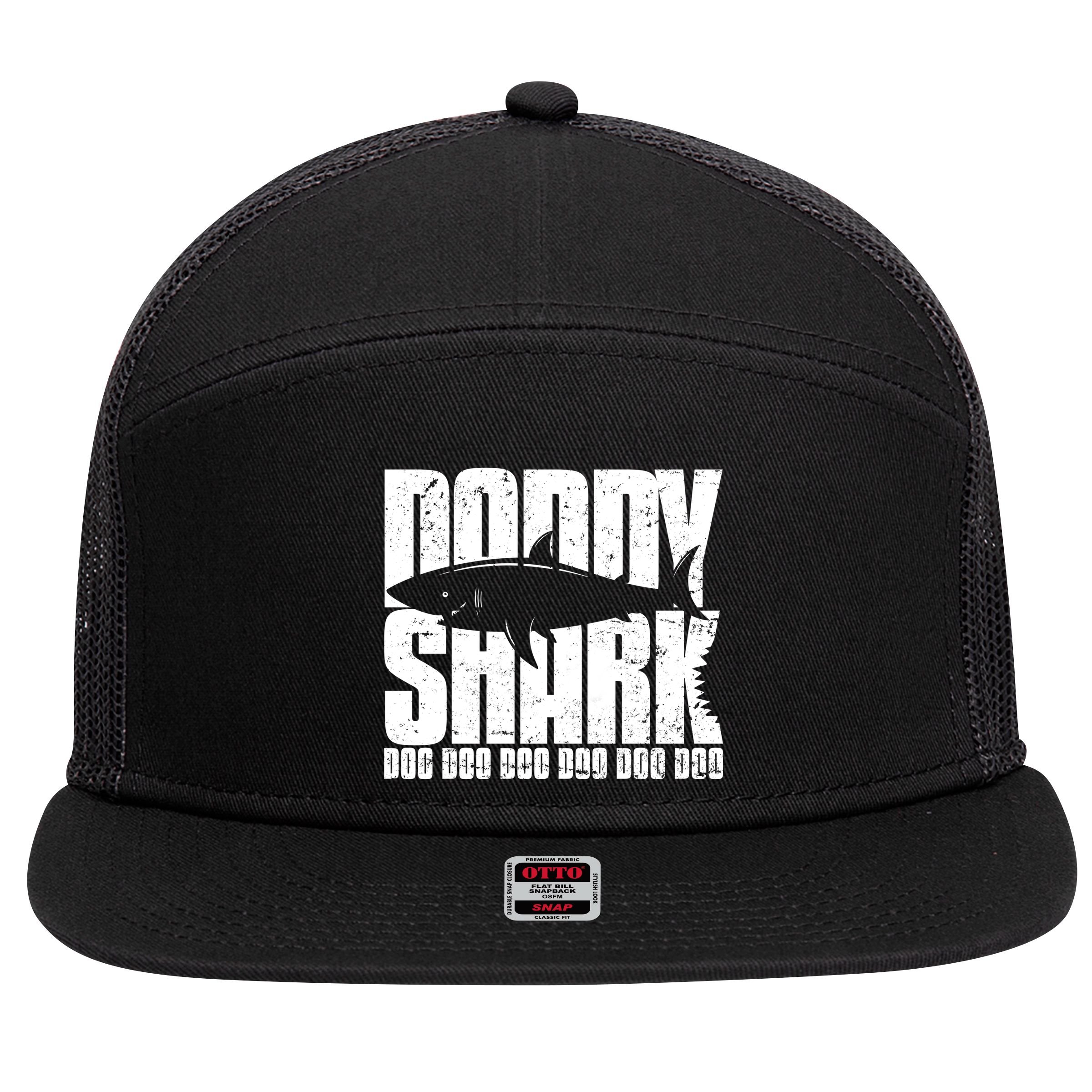 Daddy Shark Doo Doo Doo 7 Panel Mesh Trucker Snapback Hat