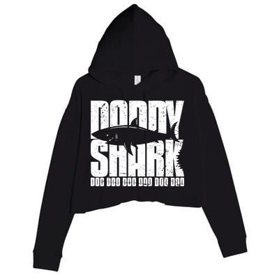 Daddy Shark Doo Doo Doo Crop Fleece Hoodie