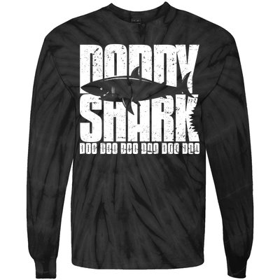 Daddy Shark Doo Doo Doo Tie-Dye Long Sleeve Shirt