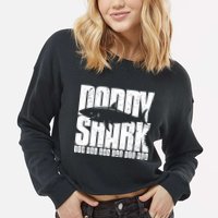 Daddy Shark Doo Doo Doo Cropped Pullover Crew