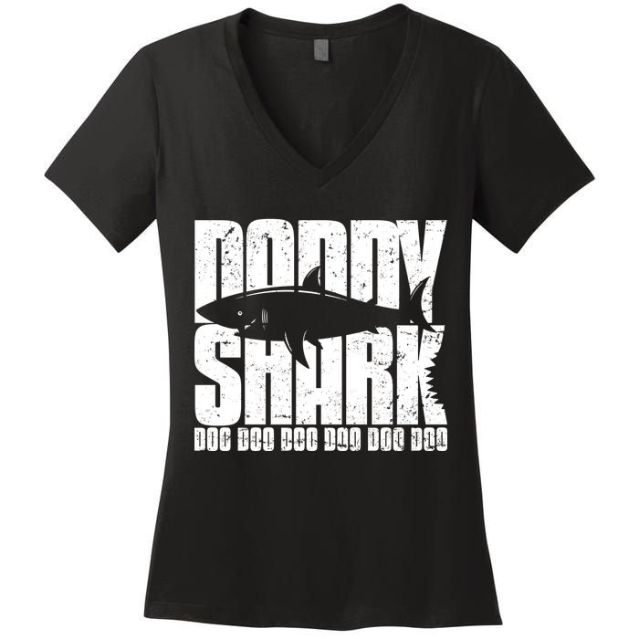 Daddy Shark Doo Doo Doo Women's V-Neck T-Shirt