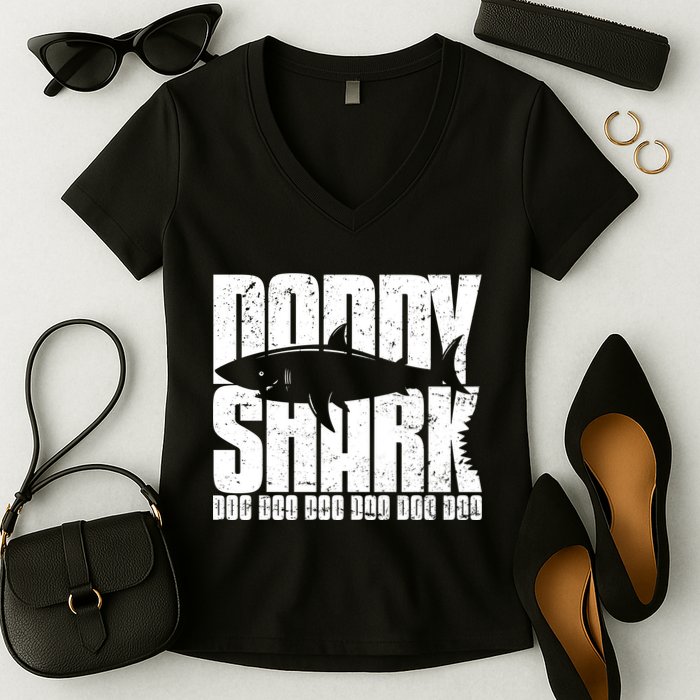 Daddy Shark Doo Doo Doo Women's V-Neck T-Shirt