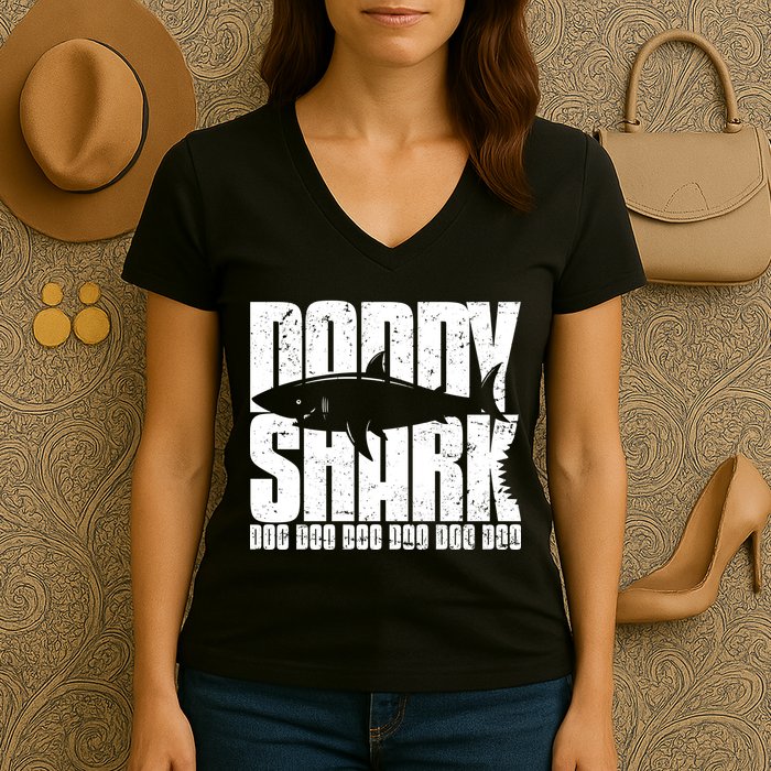 Daddy Shark Doo Doo Doo Women's V-Neck T-Shirt