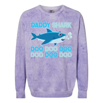 Daddy Shark Doo Doo Doo Funny Colorblast Crewneck Sweatshirt