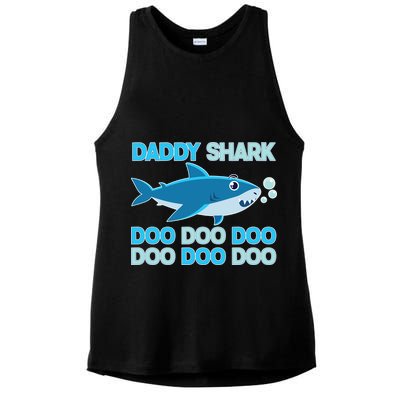 Daddy Shark Doo Doo Doo Funny Ladies PosiCharge Tri-Blend Wicking Tank