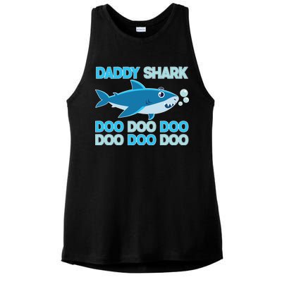 Daddy Shark Doo Doo Doo Funny Ladies PosiCharge Tri-Blend Wicking Tank